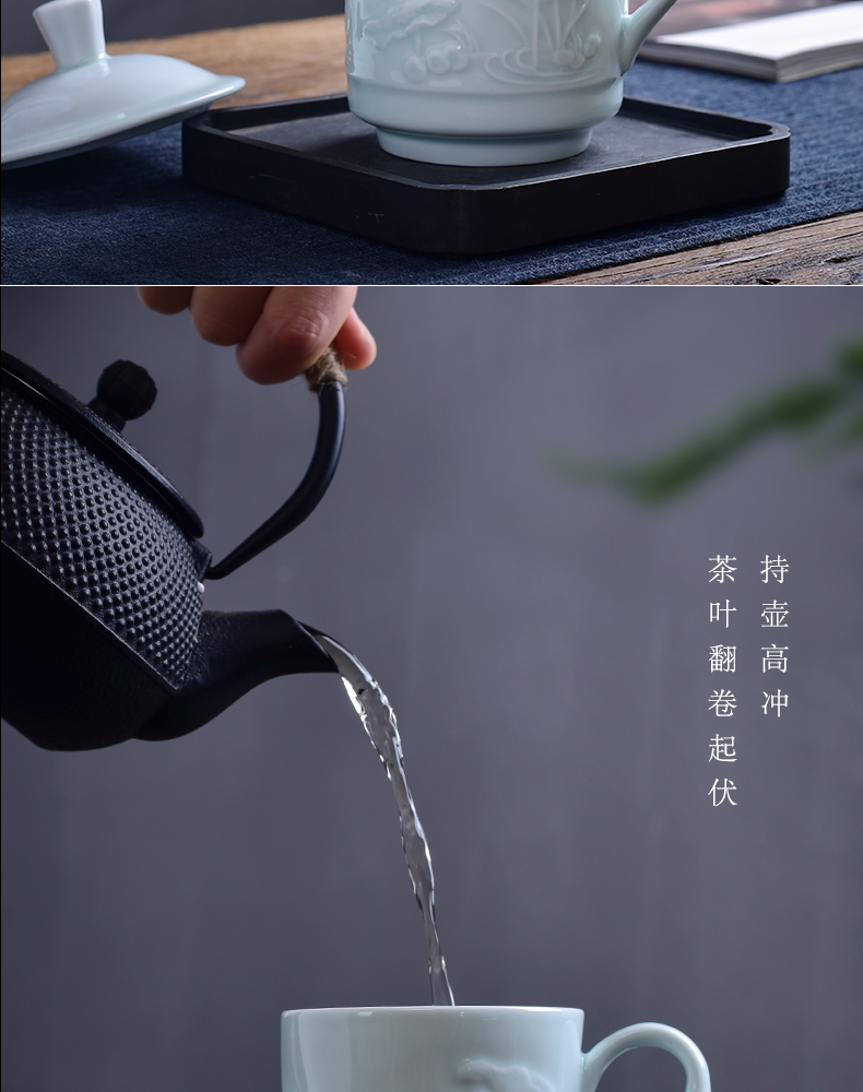 The Fire the boss cup one thousand conference cup household ceramics keller handle and exquisite carving office cup tea cup