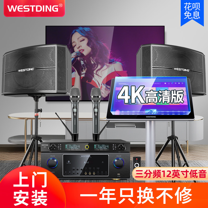The Westin 166 Home KTV Acoustic Suit Point Song Machine Power Amplifier Full 12-inch Carpack Home Karaoke speaker Living room TV K Song Small Bar Meeting Room Dining Room Singing equipment