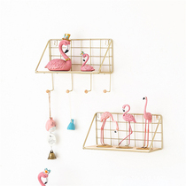 Shelf-free dining table Bedroom bedside Bed Head Girl Hearts Iron Art Wall-mounted Shelf Cute for dolls on dolls