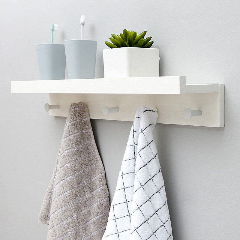 Wall rack hanging wall wall living room rack wall hanging shelf creative solid wood rack partition hook clothes hook