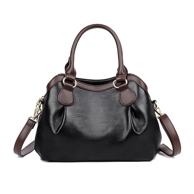 Capacious one-shoulder bag, high-end, genuine leather