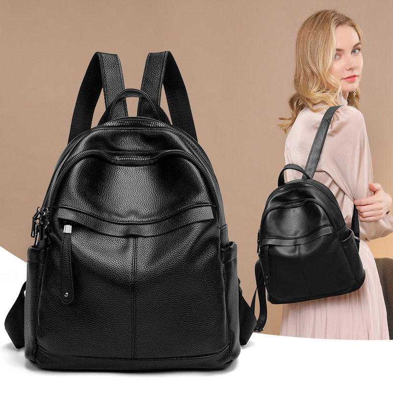 Tide Card Theft Lady Double Shoulder Bag Han Edition 2023 New Large Capacity Backpack Casual 100 lap travel bag Girl Bag-Taobao