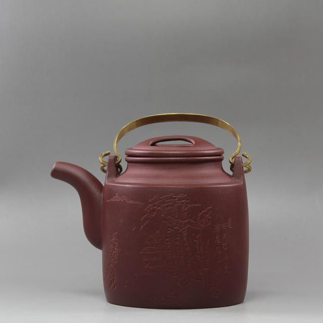 Purple sand pot Yixing pure handmade special raw ore bottom tank Qingzi Mud Gu Zhiyi small Ocean barrel teapot