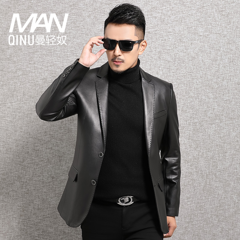 Henning Fall Genuine Leather Leather Clothing Man Suit Sheep Leather Sashimi Leather Jacket Slim Fit Man Jacket Man Jacket Man