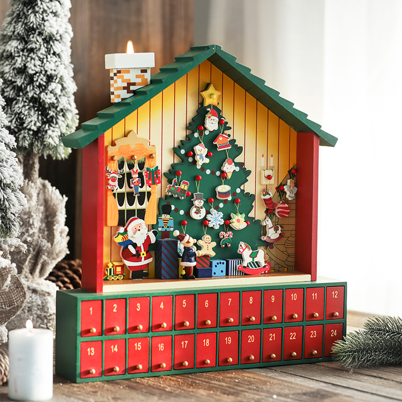 Christmas Decorations Small Christmas Tree Desktop Pendulum Pieces Countdown Chronograph Candy Blind Box Children Christmas Gifts