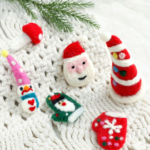  Christmas Tree decoration pendant Wool felt Pink handmade accessories gift Christmas snowman Elk DIY decoration