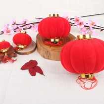 Fu Qilin flocking small lantern New Year Lantern string pendant Spring Festival decoration supplies New year decoration Lantern