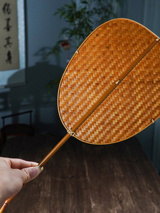Master Qiu's Bamboo and Wood Traditional Style Bamboo Fan, Hanfu Round Fan, Old-Fashioned Qipao Hanfu Double-Sided Bambo