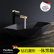 German geometric creative home diamond type table basin wash basin European wash basin black art basin one glaze