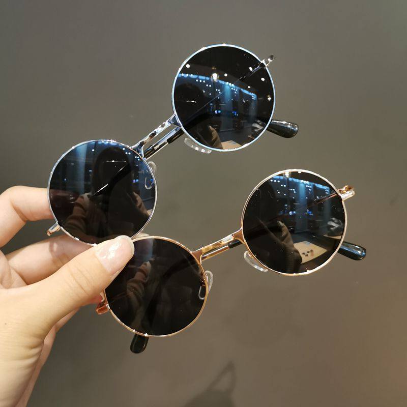Children's round frame glasses retro metal small round sunglasses baby cute boy cute little glasses sunglasses tidal women