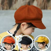 Childrens beret fashion Western style female baby cap autumn and winter parent-child boy hat octagonal hat female painter hat