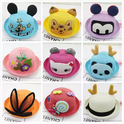 Children's sunshade hats male and female children straw hats spring and summer children's cool hat hat baby Summer sun hat tide fisherman's hat