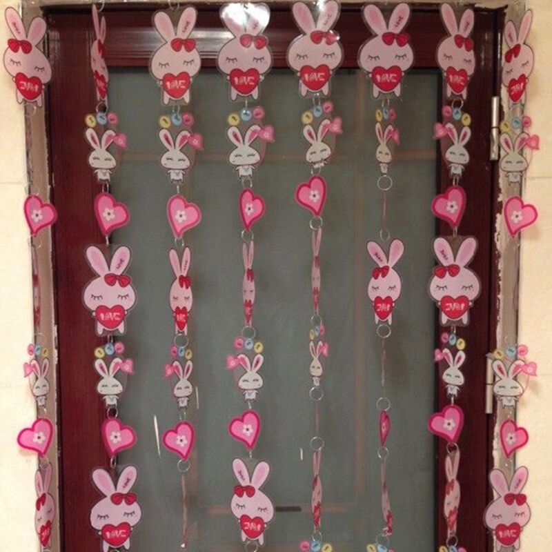 Daily special scene layout cartoon decorative curtain cute girl heart hanging curtain background partition curtain does not wind