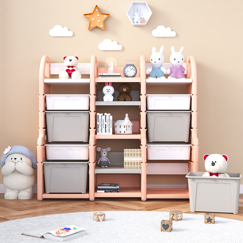 Children's toy storage shelf storage cabinet Multi-layer baby induction bookshelf classification box Artifact finishing storage storage box