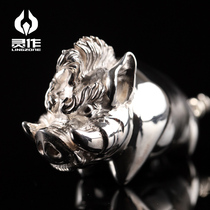  Lingzuo silver decorationChange your life WujinA maverick pig Sterling silver tea pet decoration incense hand-made original