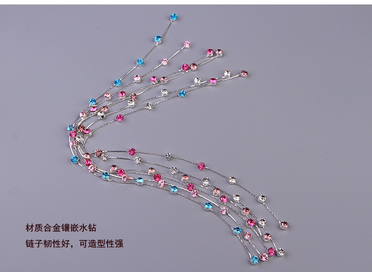 Trẻ em Hàn Quốc bện chuỗi tóc chuỗi cô gái rhinestone vương miện headdress con tóc dây tóc phụ kiện cô bé công chúa chuỗi