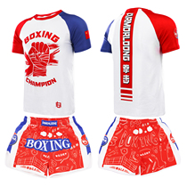Personality Graffiti Suit Children Training Suits to do Fitness Boxing Hall Speed Dry MMA Pulpit Sports Short Sleeve Shorts T-shirt