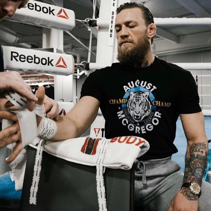 Mouthy Conor Mcgregor Ufc Appearance Fitness Tiger Muay Thai Mma Short-Sleeved T-Shirt Fighting Training Martial Arts Style Mouthy Conor Mcgregor Ufc Appearance Fitness Tiger Muay Thai Mma Short-Sleeved T-Shirt Fighting Training Martial Arts Style