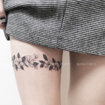 Dark dark lines wind girl thigh flower leg waterproof tattoo sticker hipster lasting sexy tattoo sticker