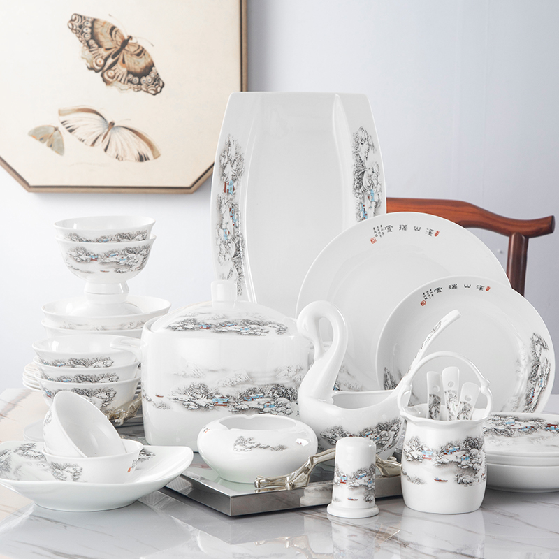 Toothpicks extinguishers DIY home eat rice bowl dish plate piece free combinations of jingdezhen porcelain tableware products to ipads