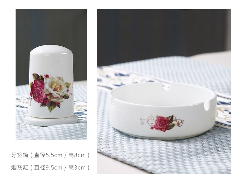 Is to eat rice bowl household hotel porcelain plate glass teapot ashtray toothpicks chopsticks tube sheet table utensils