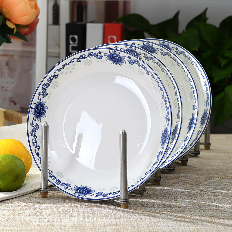 The Food dish home dinner plate ceramic plate round Chinese steak ipads porcelain dish dish dish can microwave oven