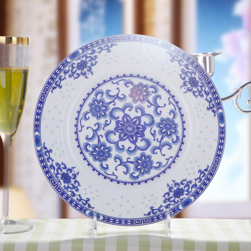 Is jingdezhen blue and white ipads China tableware ceramics tableware 56 glair tableware use spoon head dish suits for the microwave oven