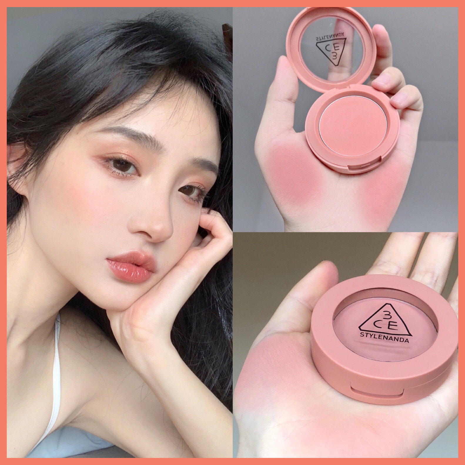 Teenage girl full of nectar 3CE monochrome blush nude peach rose beige mono pink