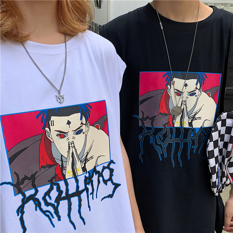 Summer Anime ninja hip-hop tay lỏng lẻo vest vài nam BF Harajuku phong cách giản dị mặc thể thao của nam giới và phụ nữ