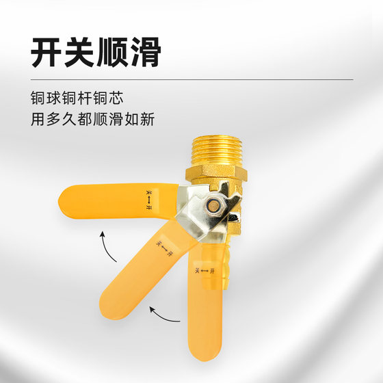 모든 구리 농축 가스 특수 밸브 가스 밸브 천연 가스 스위치 온수기 가정용 수돗물 볼 밸브 4 포인트