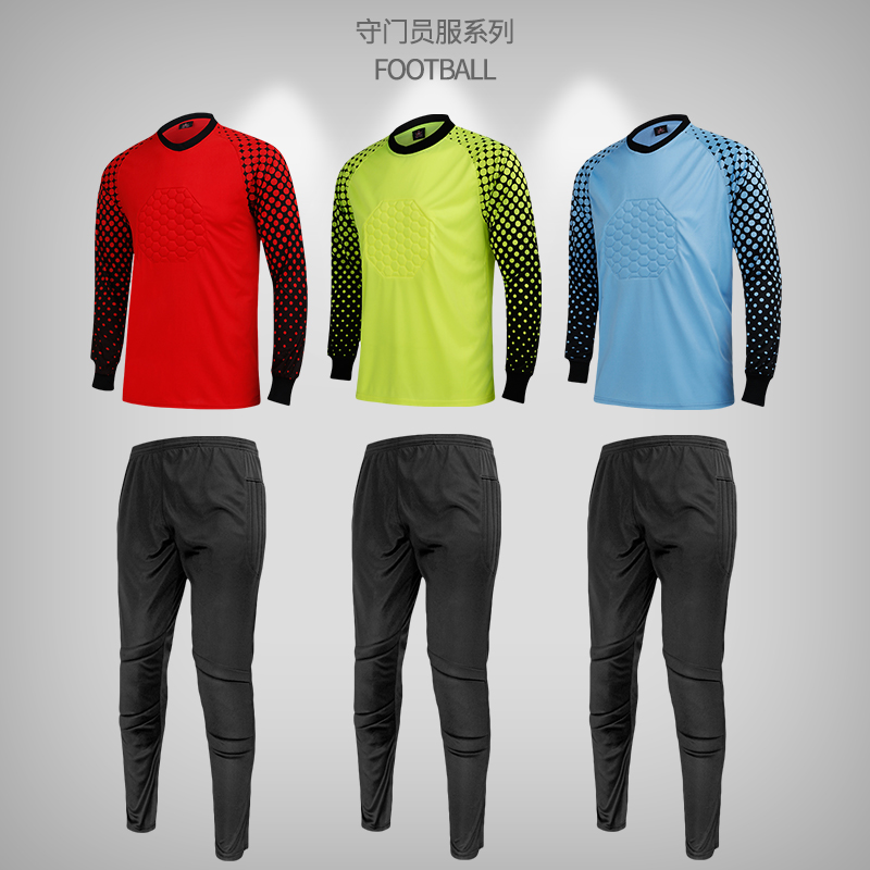 Football Goalkeeper Suit Men's Adult Gatekeeper Suit Children's Long Sleeve Longmen Clothes Football Equipment Printing Customization