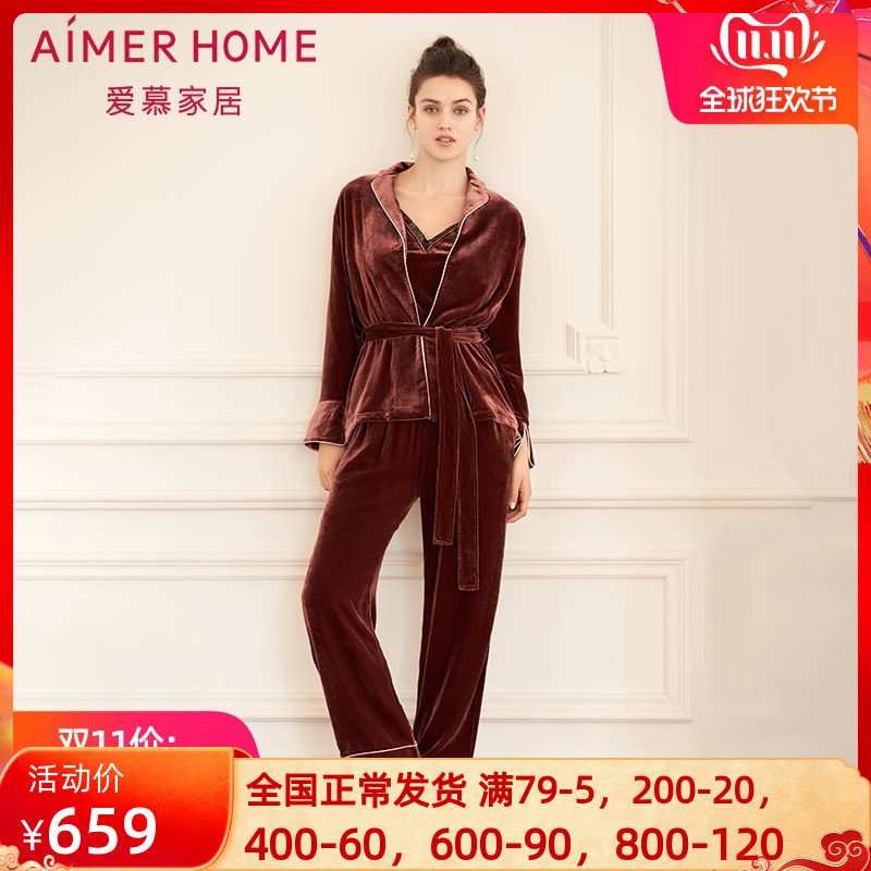 aimerAIMER Home Pine velvet outside wearing long sleeves jacket AH450641