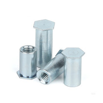BSO blind hole riveting stud M2 M2 5*3-25 open hole 4 2 environmentally friendly blue zinc iron sheet hexagonal press riveting column