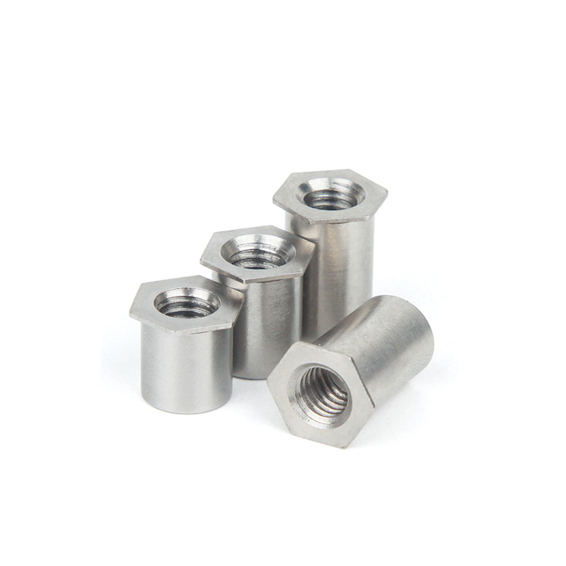 304 stainless steel SOS through hole M5M6M8 pressure riveting nut post 5-20 hex sheet metal chassis rivet hex rivet column