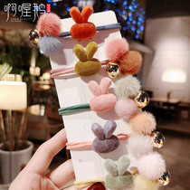 Girl cute Sen female rabbit velvet hair circle wild hair rope Korean version of the net red small fresh rubber band headdress