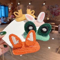 Cartoon animal knitted bbclip does not hurt hair Childrens headwear hairclip side clip hair accessory top clip cute girl jewelry
