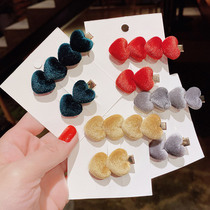 ins Sen department Korean net red velvet hairpin simple hairpin female side clip one-word clip bangs girl clip headdress