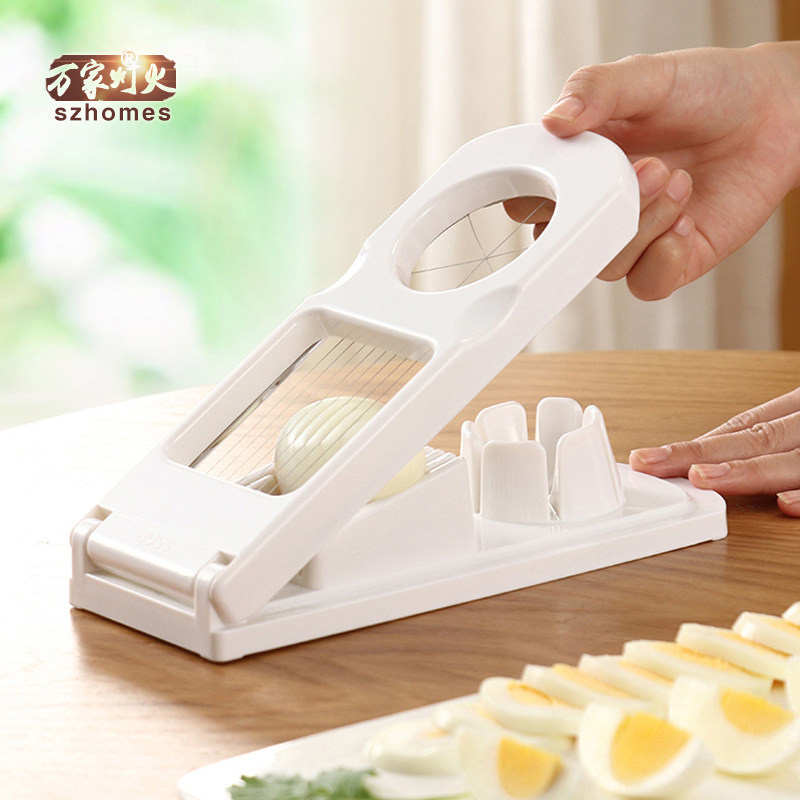 Kitchen home multifunctional stainless steel egg cutter pine flower egg skin egg sliced fancy splitter