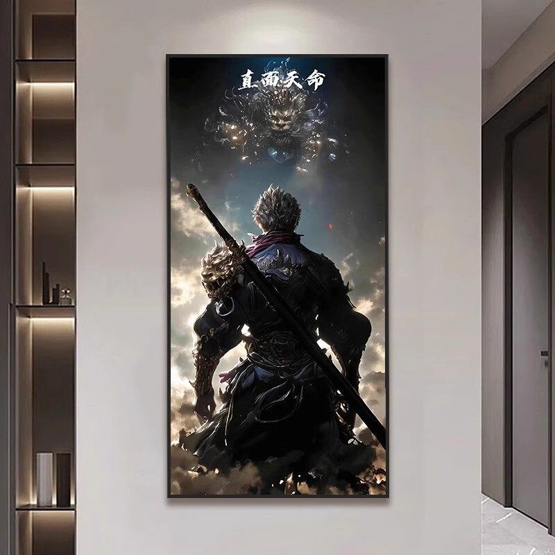 Black Myth: Wukong Wall Art Game Merchandise Poster E-Sports Room Hotel Murder Mystery Game Living Room Entrance Decorative Painting