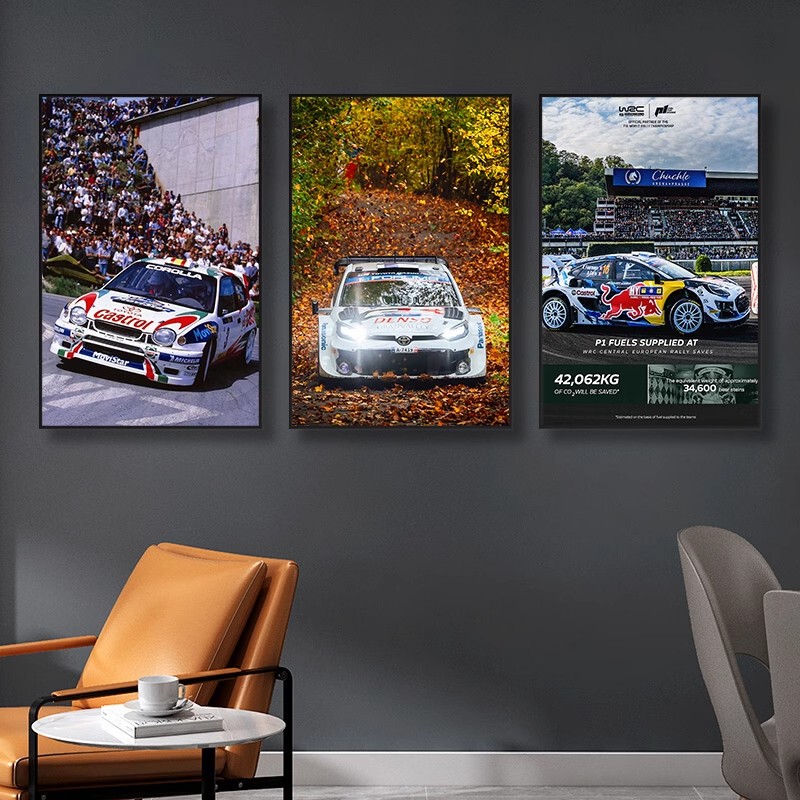 Wrc Racing Poster, Car Rally Championship, Living Room Bedroom Decorative Painting, Auto Repair Shop, Car Modification Shop Wall Art