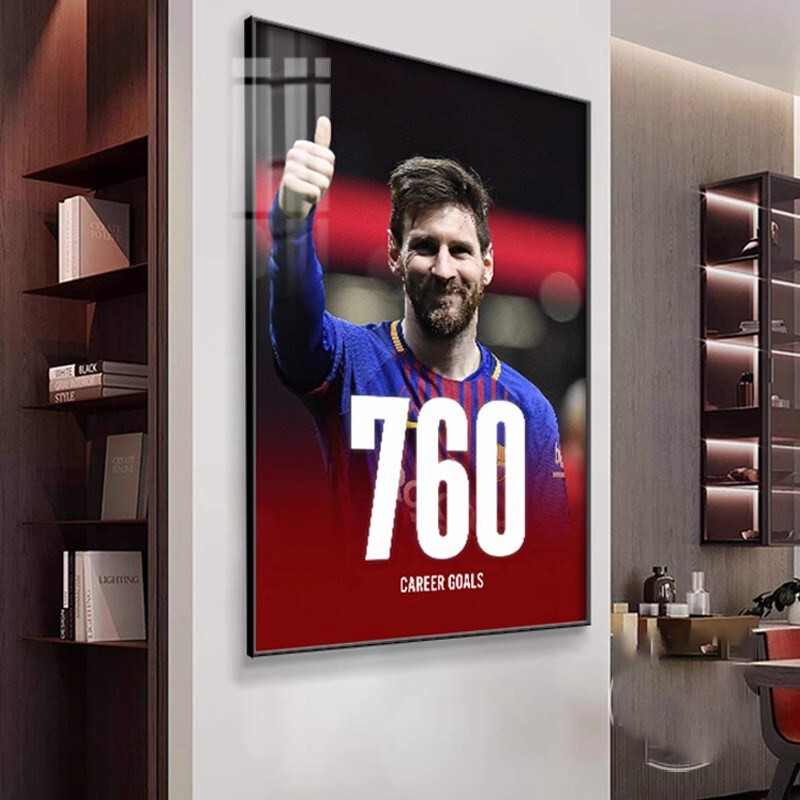 Messi's World Cup Championship Decorative Painting, Football Star Golden Ball Award Poster, Argentina Entranceway Bedroom Wall Art