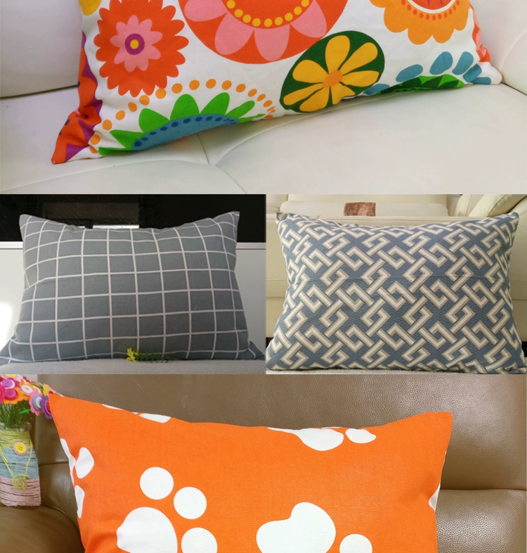 Sofa hình chữ nhật ôm gối không có lõi đệm cũ vải thô tựa lưng dải gối bông eo gối vải tùy chỉnh