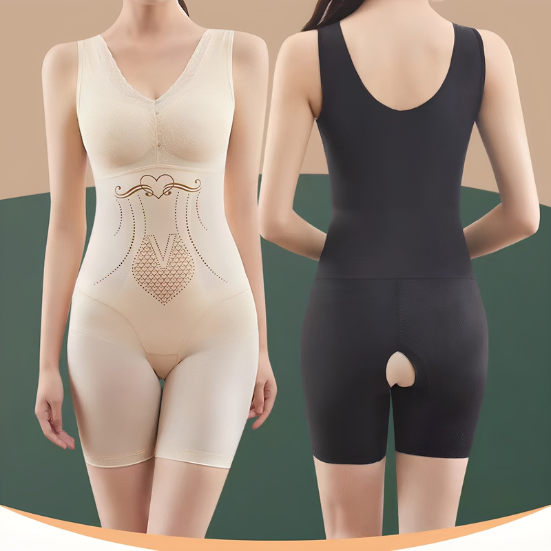 Japanese Lace Seamless Thin Tummy Control Waist Shaping Bodysuit with Open Crotch, No Need to Wear a Bra, Postpartum Shaping Body Suit Japanese Lace Seamless Thin Tummy Control Waist Shaping Bodysuit with Open Crotch, No Need to Wear a Bra, Postpartum Shaping Body Suit