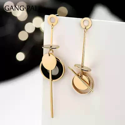 Long version of tassel asymmetric earrings show face thin earrings women cold wind retro harbor wind earrings 2021 New Tide