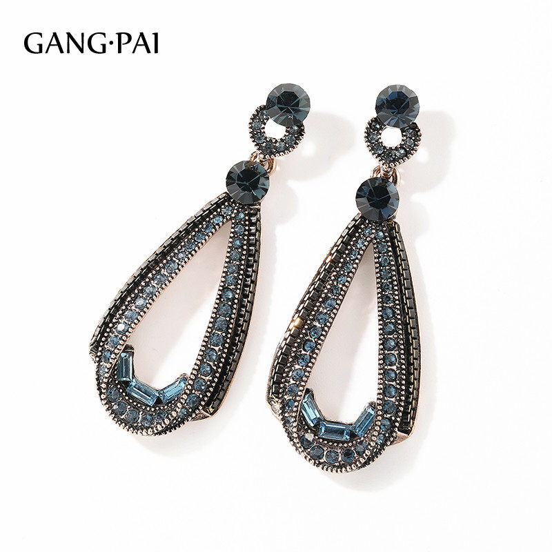 925 silver needle advanced sensational earbuds French style net red retro drop earrings with a long version ear clip without earbuds