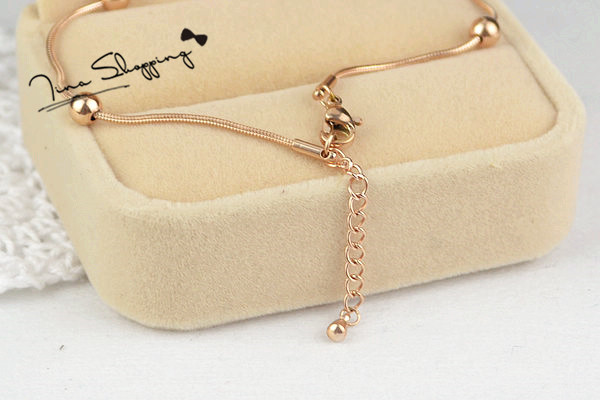 Hàn quốc rose gold chuyển hạt rắn xương chain titanium steel vòng chân trang sức 18 k màu vàng trang sức phụ nữ thời trang cá nhân đồ trang sức