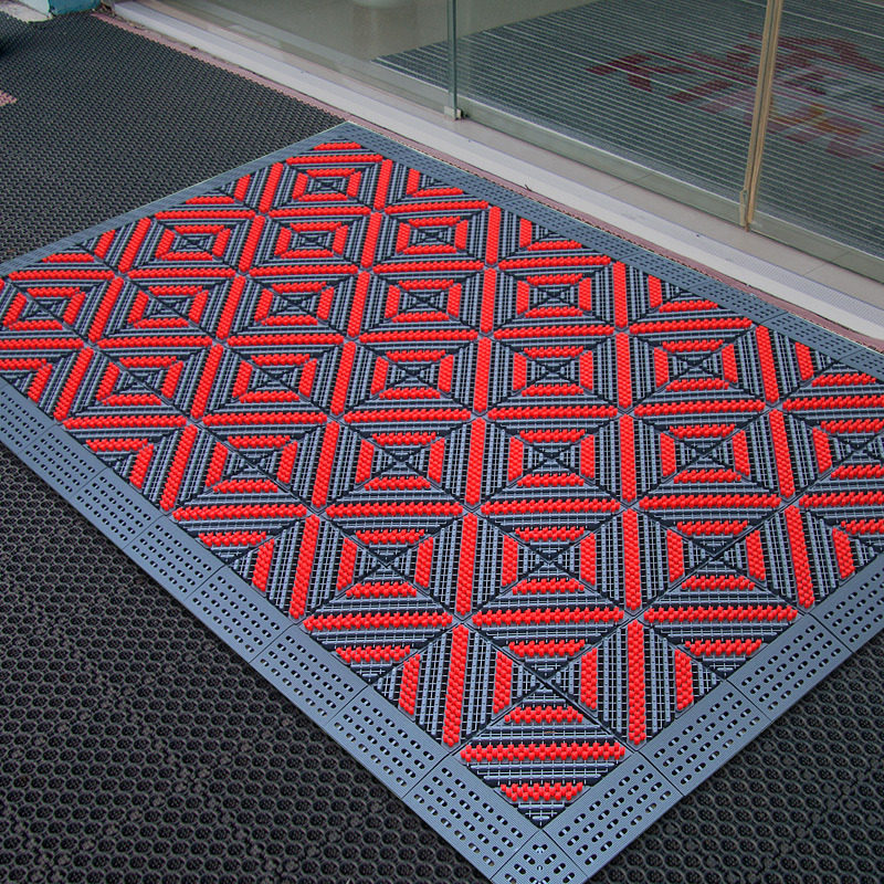 Door mat into the door outside the commercial plastic non-slip rubbing soil foot pad into the door mat in front of the hotel dust removal carpet