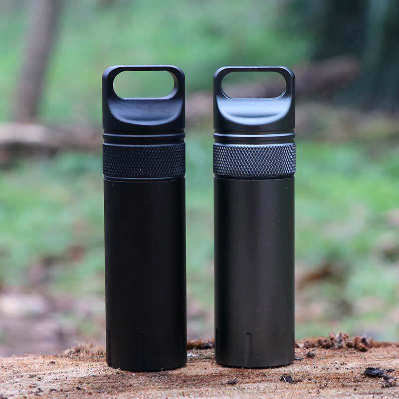 bushcraft outdoor camping aluminum alloy sealed waterproof first aid kit storage damp EDC storage bin