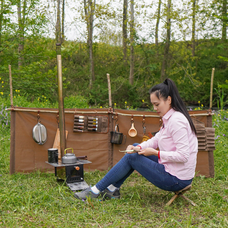 bushcraft outdoor camping bonfire camp fire windshield wall picnic windshield windproof barbecue wall