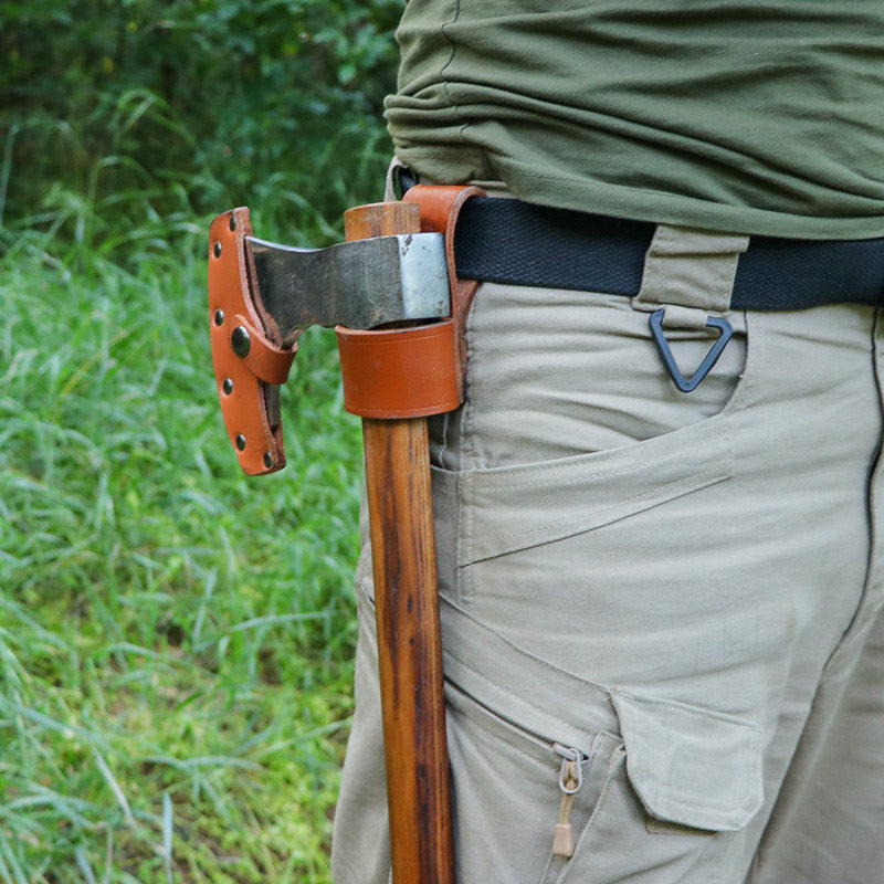bushcraft outdoor camping thickened top layer cowhide waist axe cover pendant axe cover hammer cover axe sheath